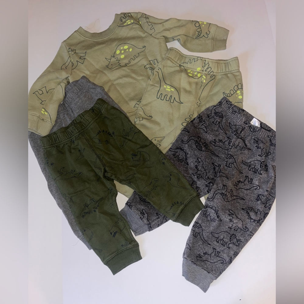 Carter's Gray and Olive Green Dino Set
